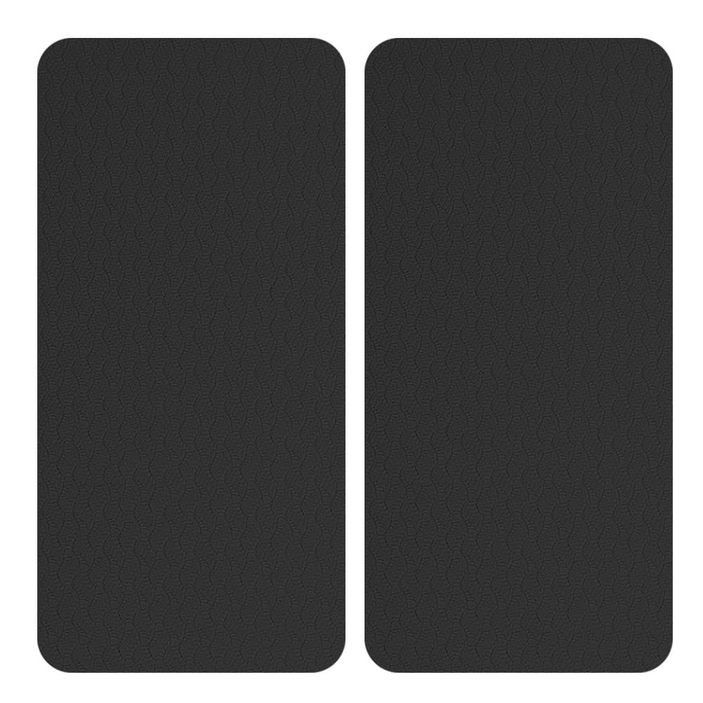 Black textured yoga mats for home gym workouts and floor exercises