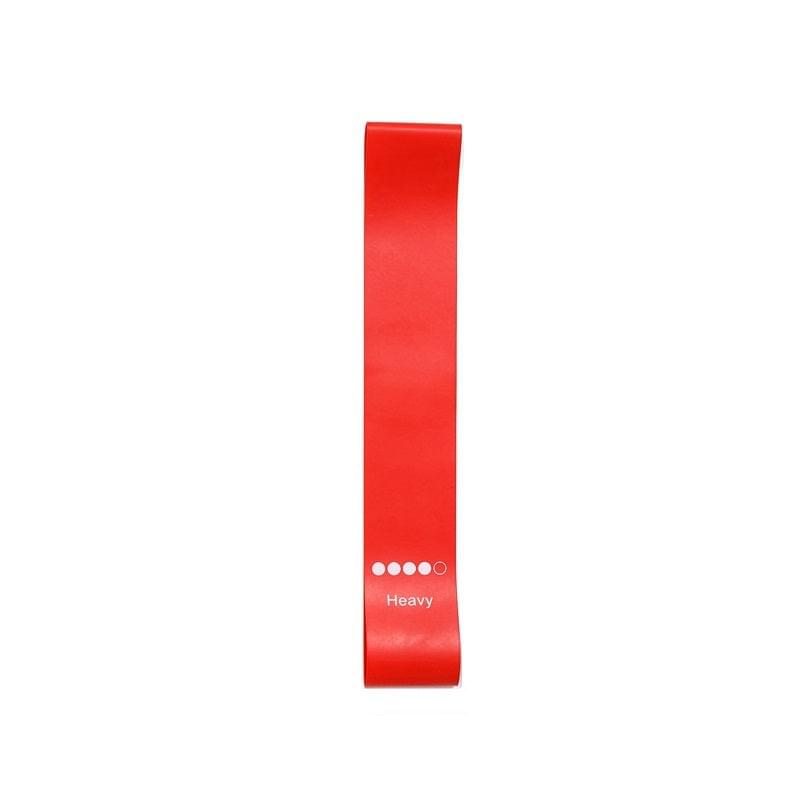 Red heavy resistance band for home gym workouts and strength training
