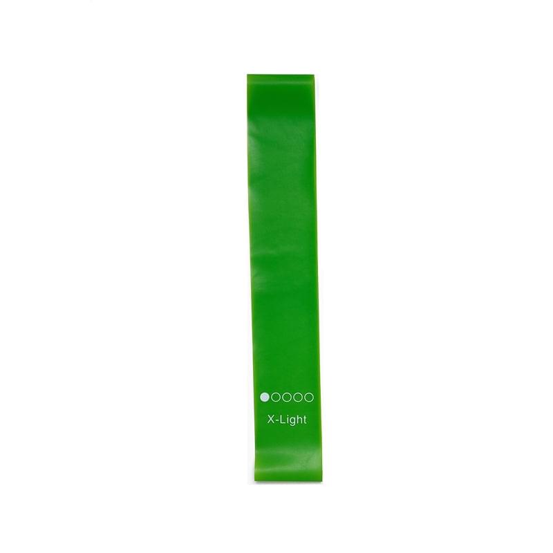 Green X-Light resistance band for home gym workouts and strength training