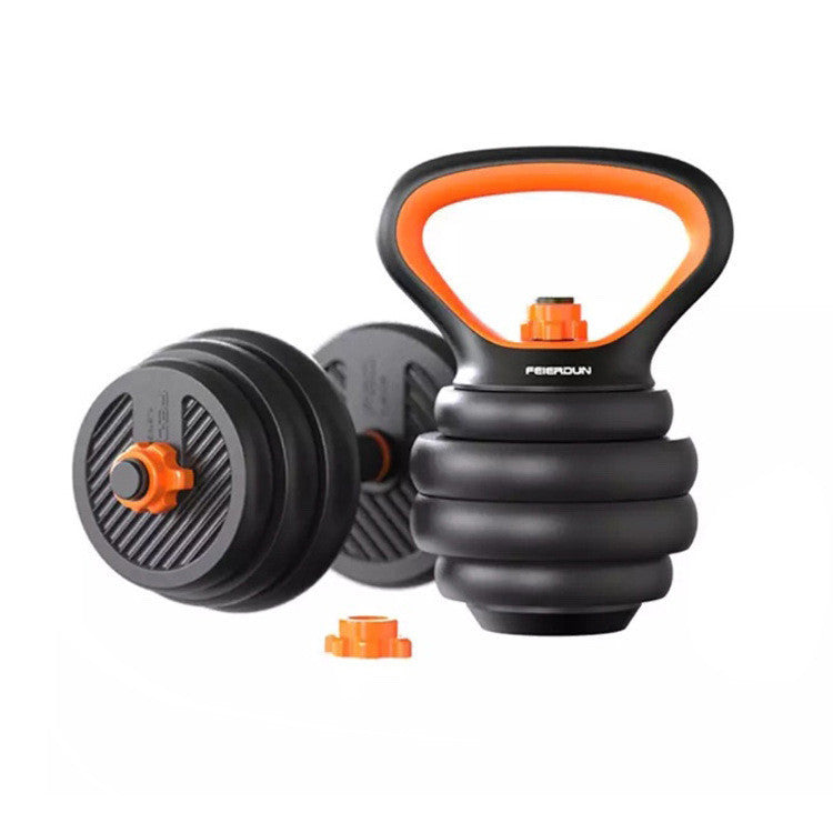 Dumbbells and Kettlebells Pack with adjustable iron weights and fitness accessories
