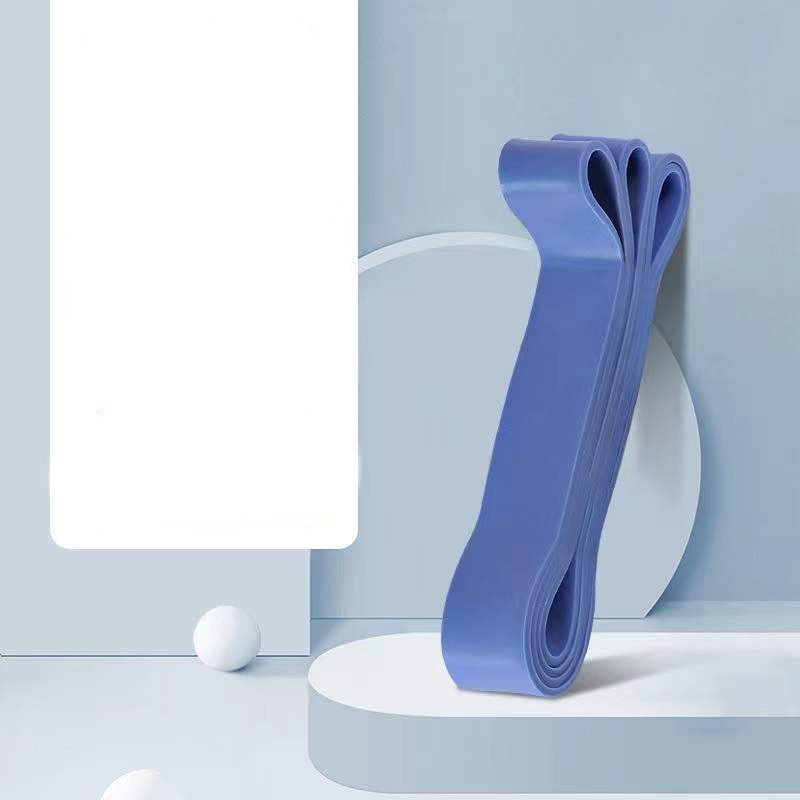 Blue resistance bands for home workouts, ideal for strength training and fitness routines