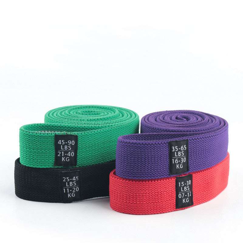 Colorful resistance bands with weight resistance levels for home gym workouts
